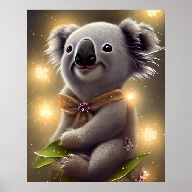 Adorable Baby Lächeln Koala Bär Poster (Vorne)