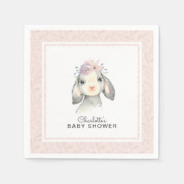 Adorable Baby Lamb Girl Babydusche Serviette