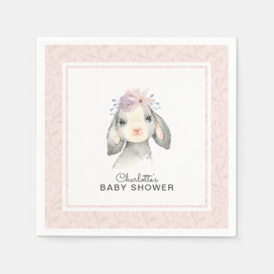 Adorable Baby Lamb Girl Babydusche Serviette