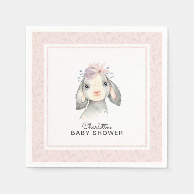 Adorable Baby Lamb Girl Babydusche Serviette (Vorderseite)