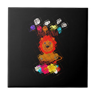 Adorable Baby Lion Art Design Motif Fliese