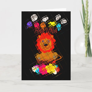 Adorable Baby Lion Art Design Motif Karte