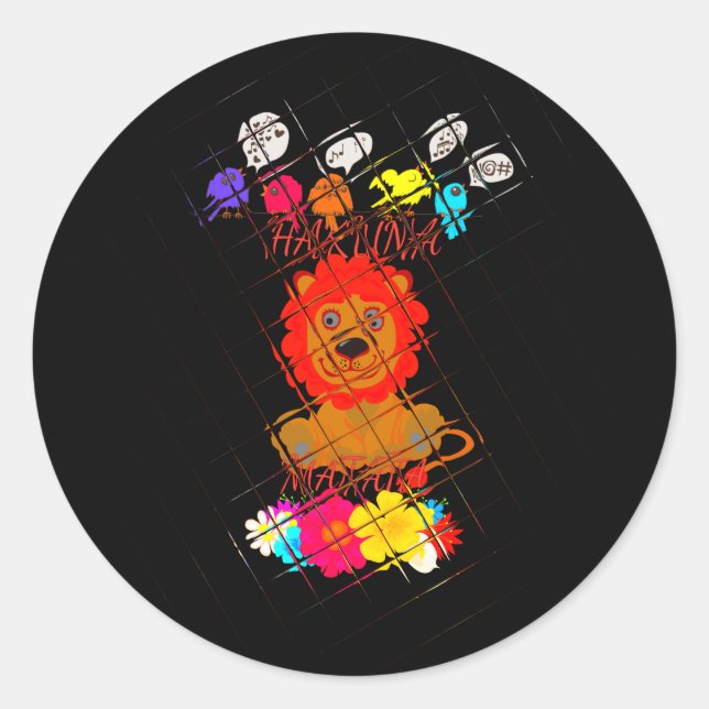 Adorable Baby Lion Art Design Motif Runder Aufkleber (Vorderseite)