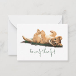 Adorable Baby Lion Dankeschön Card Pastel Wildlife Mitteilungskarte