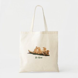 Adorable Baby Lion Pastel Tote Bag Wildlife Tragetasche