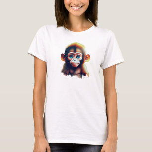 Adorable Baby Monkey in a Forest Setting T-Shirt