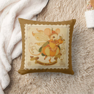 Adorable Baby Mouse Pumpkin Halloween Kissen