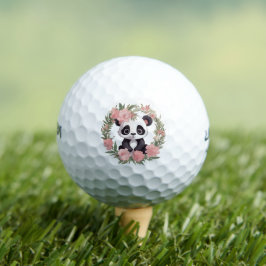 Adorable Baby Panda Bär mit Blume Golfball