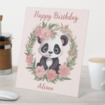 Adorable Baby Panda Bär mit Blume