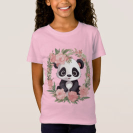 Adorable Baby Panda Bär mit Blume T-Shirt