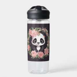 Adorable Baby Panda Bär mit Blume Trinkflasche