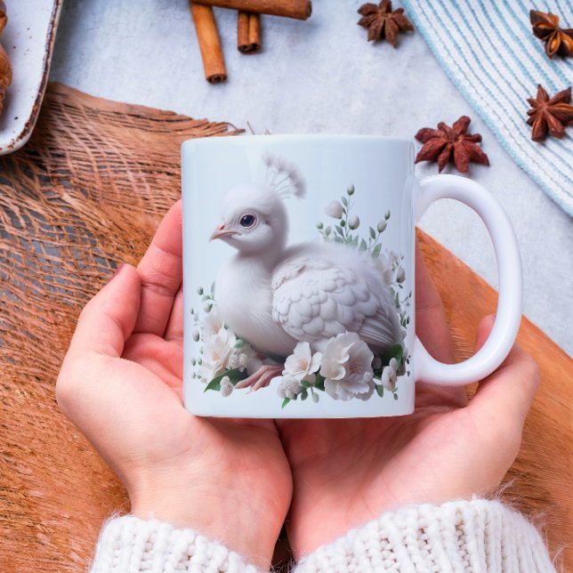 Adorable Baby Peacock & Blume: Naturgenuss Kaffeetasse (Von Creator hochgeladen)