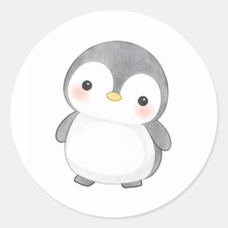 Adorable Baby Pinguin Chick Sticker Wasserfarbe
