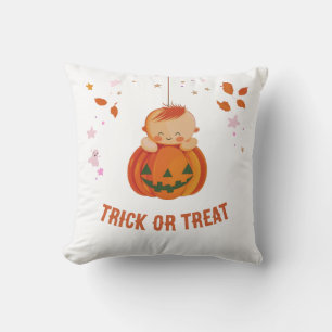 Adorable Baby Pumpkin Trick oder Treat Halloween Kissen