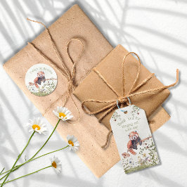 Adorable Baby Red Panda Bear 1. Geburtstag Party Runder Aufkleber