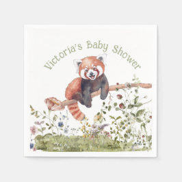 Adorable Baby Red Panda Bear Baby Dusche Serviette