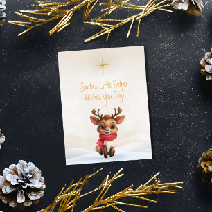 Adorable Baby Rentier Weihnachtsnachricht Feiertagspostkarte