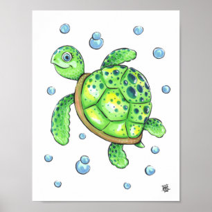 Adorable Baby Sea Turtle Poster