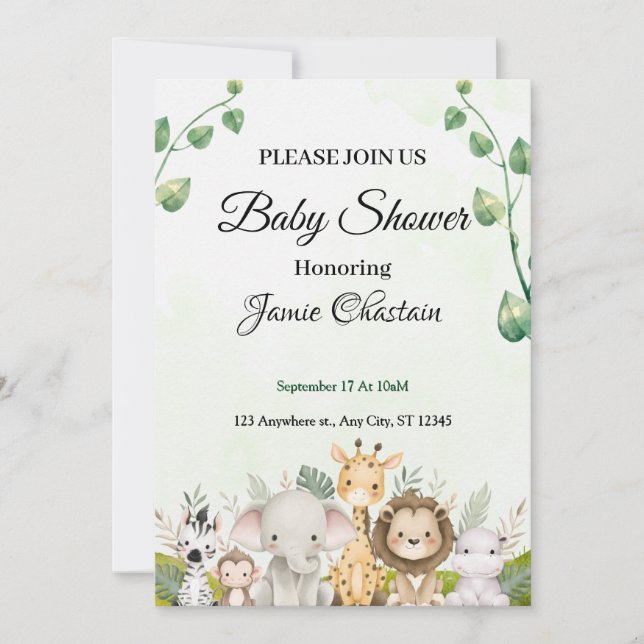 "Adorable Baby Shower Einladungen mit Niedlichen H (Vorderseite)
