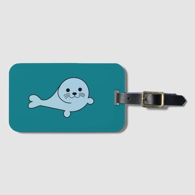 Adorable Baby Siegel Gepäckanhänger (Vorderseite (Horizontal))