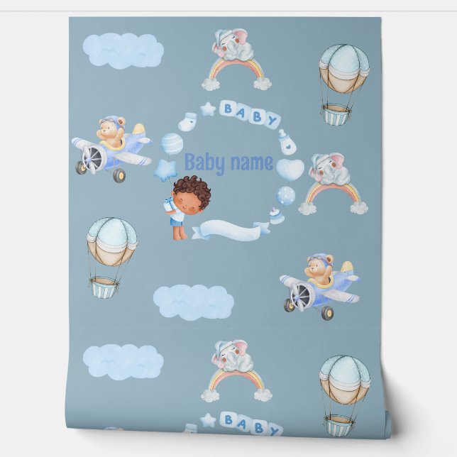 Adorable Baby Sky Adventure Tapete (Abrollen)