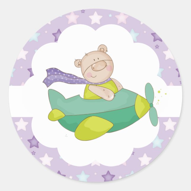 Adorable Baby Teddy Bear Classic Round Sticker (Vorderseite)