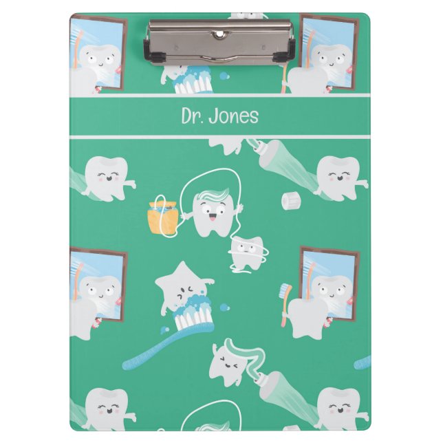 Adorable Baby Teeth Zahnärztin Klemmbrett (Vorderseite)