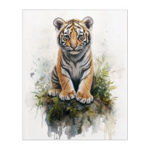 Adorable Baby Tiger - Aquarell Akryllische Wandkun