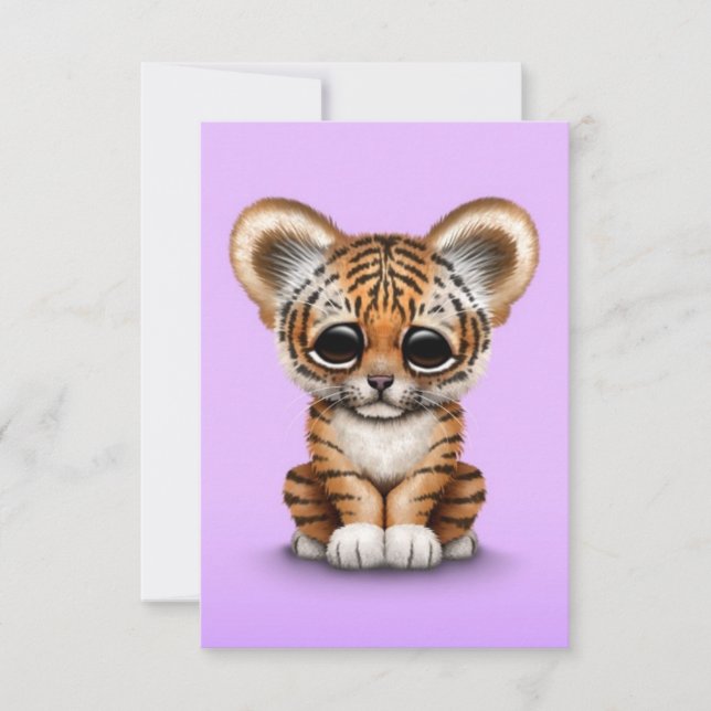 Adorable Baby Tiger Cube auf Lila (Vorderseite)