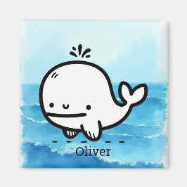 Adorable Baby Whale - Kawaii Sea Creative Line Art Magnet