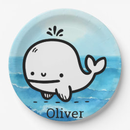 Adorable Baby Whale - Kawaii Sea Creative Line Art Pappteller