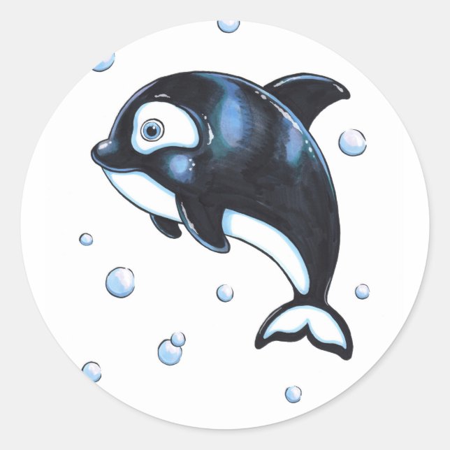 Adorable Baby Whale Sticker (Vorderseite)