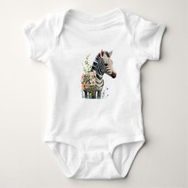 Adorable Baby Zebra mit Blume Baby Strampler