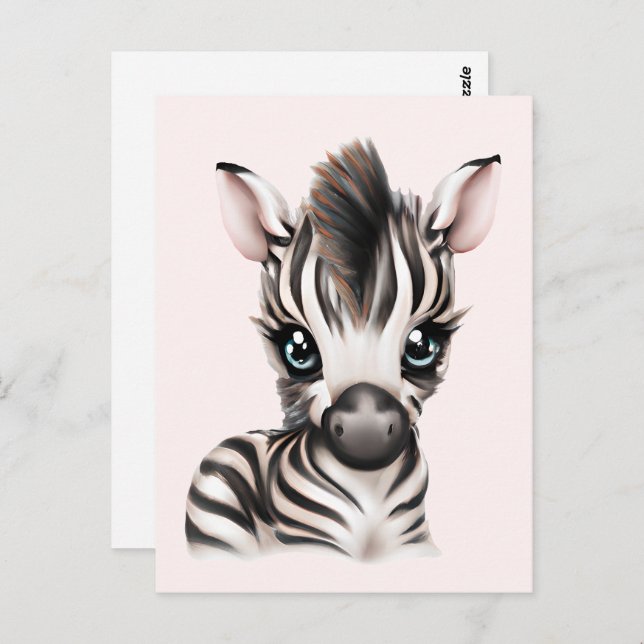 Adorable Baby Zebra Postkarte (Vorne/Hinten)