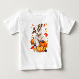 Adorable Babyziege mit Pumpkins Fall Baby T-shirt