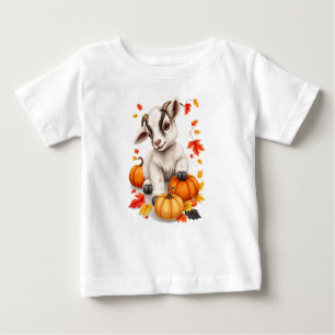 Adorable Babyziege mit Pumpkins Fall Baby T-shirt