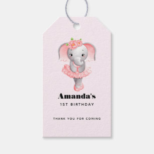 Adorable Ballerina Elephant En Pointe Geburtstag Geschenkanhänger