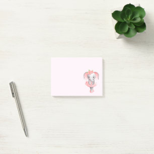 Adorable Ballerina Elephant En Pointe Post-it Klebezettel