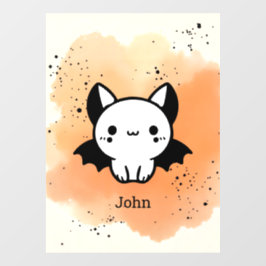Adorable Bat Buddy - Kawaii Minimalistisches Kinde Fensteraufkleber