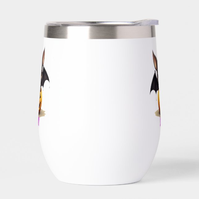 Adorable Bat on Pumpkin Niedlich Halloween Dekor 2 (Links)