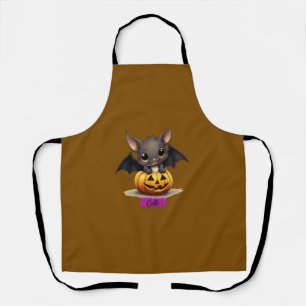 Adorable Bat on Pumpkin Niedlich Halloween Dekor 2 Schürze