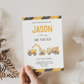 Adorable Bauweise Geburtstagseinladung Einladung