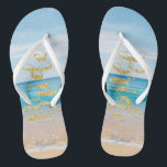 Adorable Beach Gold Glitzer Bridge - Personalisier Flip Flops<br><div class="desc">Niedlicher Strand mit goldglänzender Braut und Ihrem Namen. Wählen Sie den Kostümknopf,  um Stil,  Farbe und Größe der Schriftart zu ändern.Jedes Mädchen würde Liebe haben,  dieses elegante und stilvolle Design zu haben.</div>