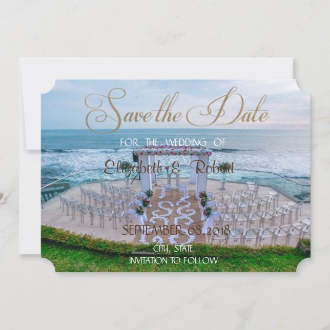 Adorable Beach Wedding, Bloral Arbor Save the Date (Vorderseite)