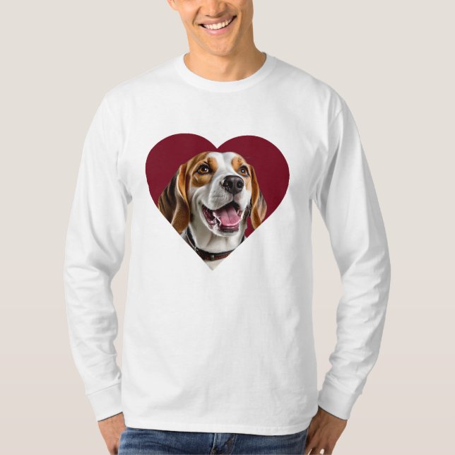 Adorable Beagle in Heart Shape Design T-Shirt (Vorderseite)