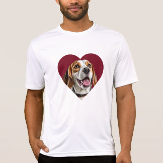Adorable Beagle in Heart Shape Design T-Shirt