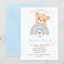 Adorable Bear Boho Rainbow Boy Baby Dusche