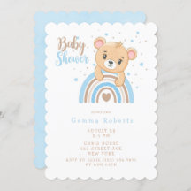 Adorable Bear Boho Rainbow Boy Baby Dusche