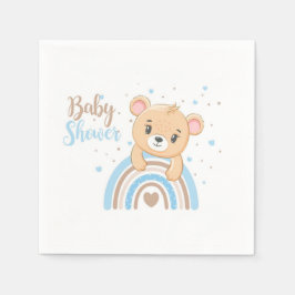 Adorable Bear Boho Rainbow Boy Baby Dusche Serviette