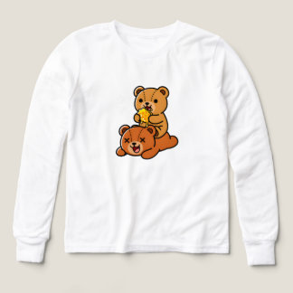 Adorable Bears Eating Sweet Honeycomb Cartoon